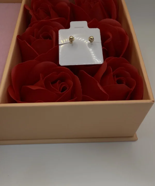 Alternative view of 14K Gold Diamond-Cut Stud Earrings